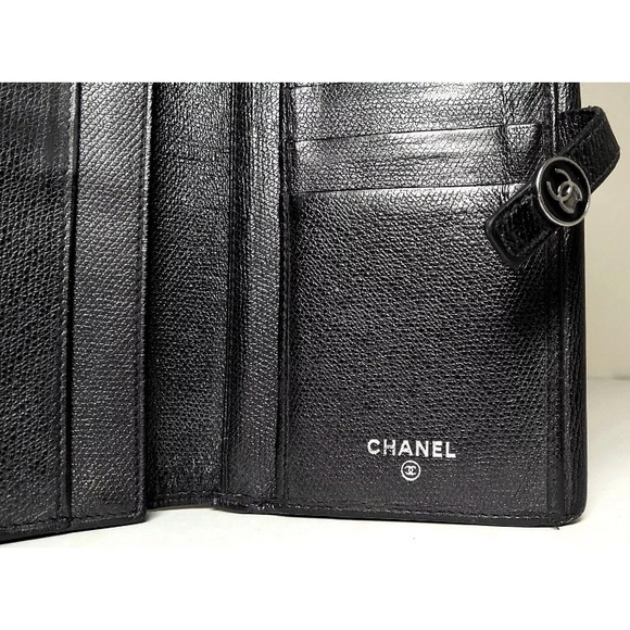 Authentic CHANEL Black Leather continental Wallet - Picture 5 of 8